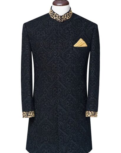 Black Golden Sherwani