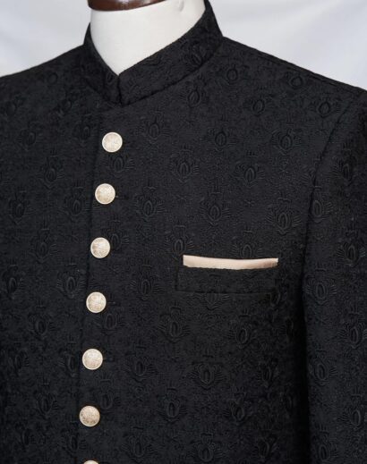 Black Embroidered Sherwani